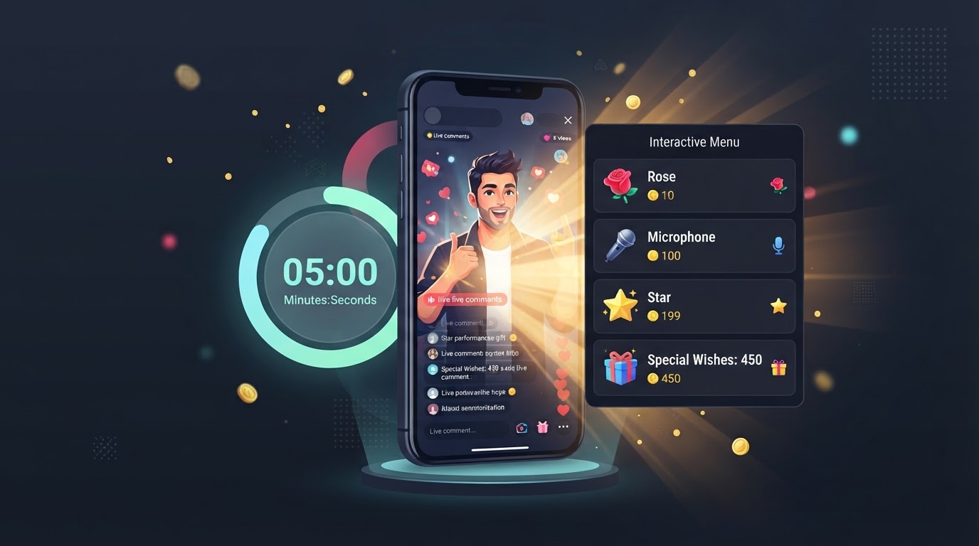 TikTok 直播菜單與觀眾心願功能實戰示意圖